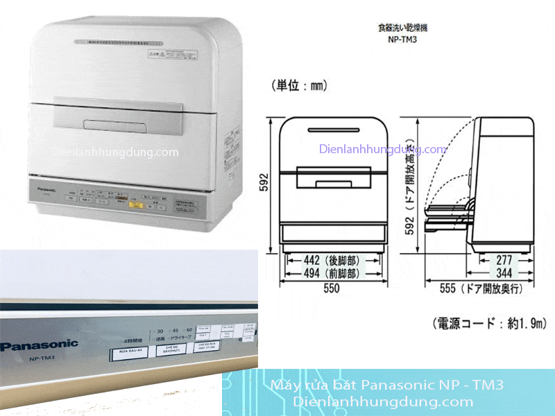 Máy rửa bát nội địa Nhật Panasonic NP - TM3